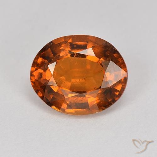 2.23ct Натуральный Темно-оранжевый Гранат Гессонит, Овал, VS-SI