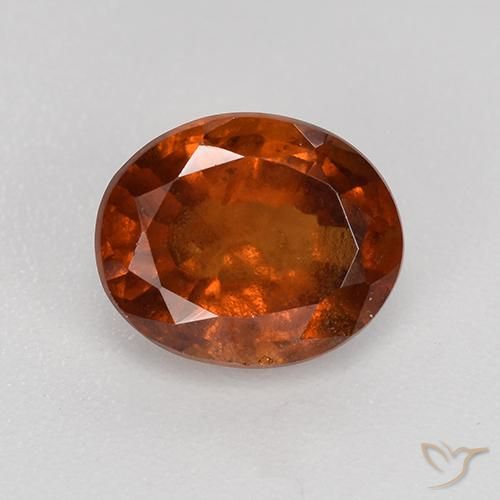 1.87ct Натуральный Огонь Оранжевый Гранат Гессонит, Овал, VS-SI