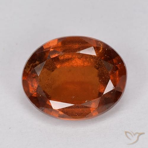 2.55ct Натуральный Огонь Оранжевый Гранат Гессонит, Овал, VS-SI