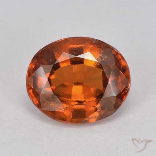 2.26ct Натуральный Темно-оранжевый Гранат Гессонит, Овал, Чистота VS