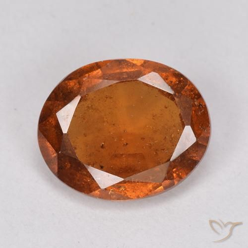 2.15ct Натуральный Средне-темно-оранжевый Гранат Гессонит, Овал, VS-SI