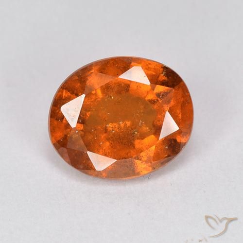 1.91ct Натуральный Темно-оранжевый Гранат Гессонит, Овал, VS-SI