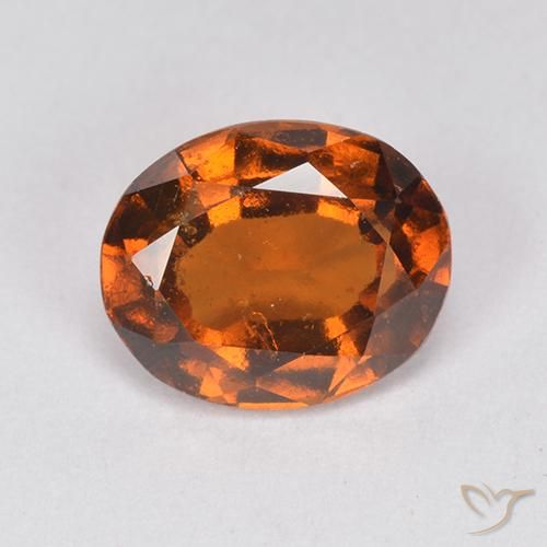 2.13ct Натуральный Средне-темно-оранжевый Гранат Гессонит, Овал, VS-SI