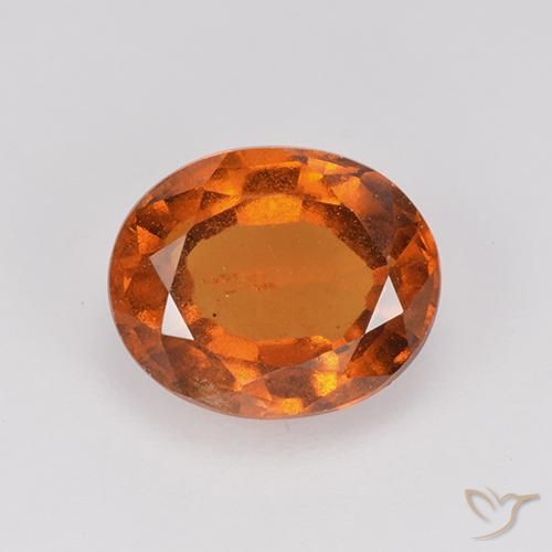 2.11ct Натуральный Темно-оранжевый Гранат Гессонит, Овал, VS-SI