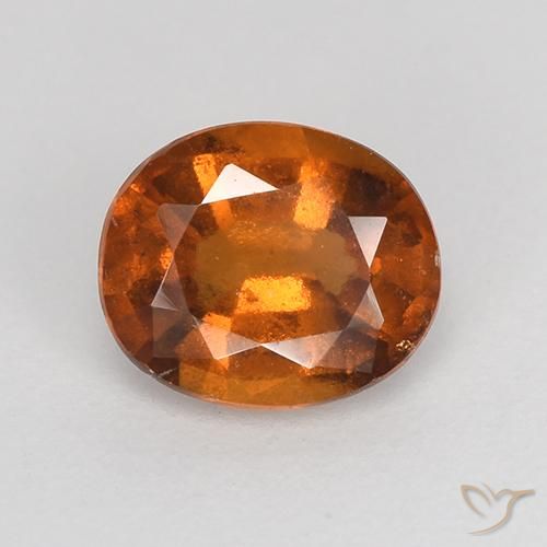 1.28ct Натуральный Средне-темно-оранжевый Гранат Гессонит, Овал, VS-SI