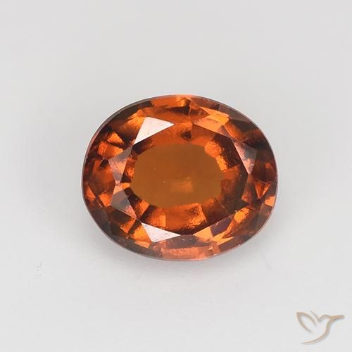 1.36ct Натуральный Темно-оранжевый Гранат Гессонит, Овал, VVS-VS