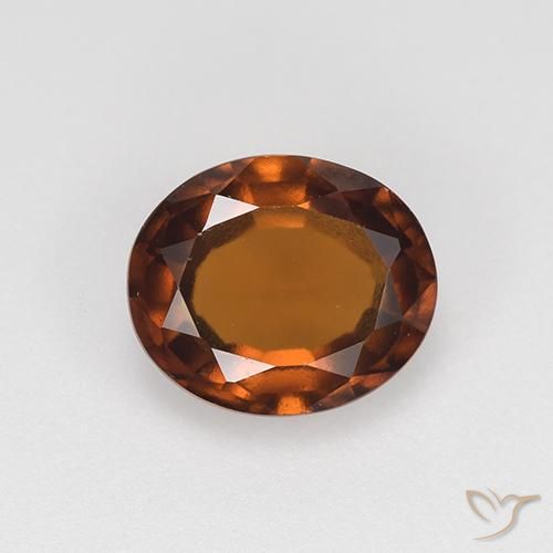 1.58ct Натуральный Красновато-оранжевый Гранат Гессонит, Овал, VVS-VS