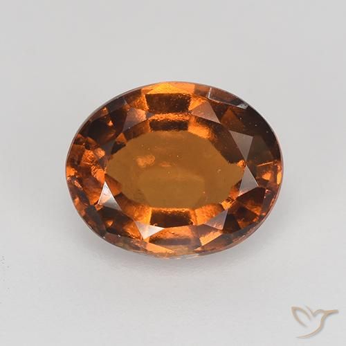 1.65ct Натуральный Средне-темно-оранжевый Гранат Гессонит, Овал, VVS-VS