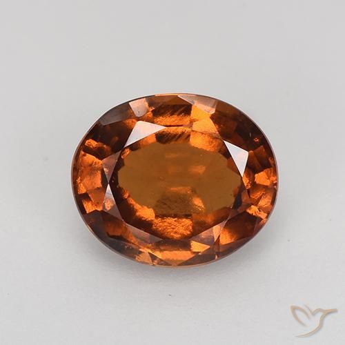 1.57ct Натуральный Янтарный Апельсин Гранат Гессонит, Овал, Чистота VS