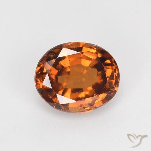 1.26ct Натуральный Темно-оранжевый Гранат Гессонит, Овал, Чистота VS