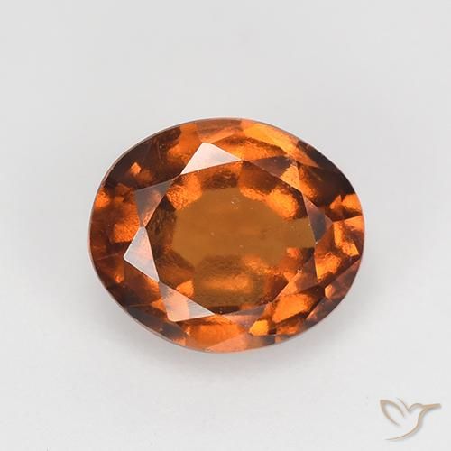 1.55ct Натуральный Средне-темно-оранжевый Гранат Гессонит, Овал, Чистота VS