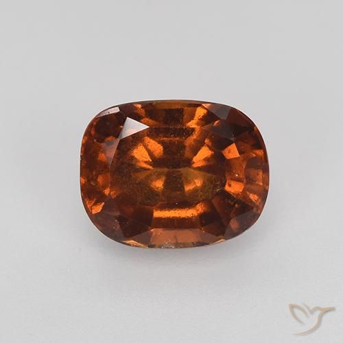 1.89ct Натуральный Оранжево-коричневый Гранат Гессонит, Подушка, Чистота VS