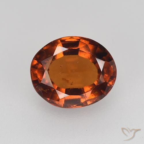 2.36ct Натуральный Янтарный Апельсин Гранат Гессонит, Овал, Чистота VS