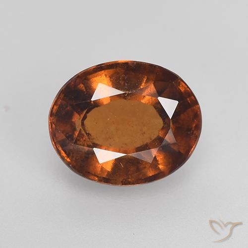 2.28ct Натуральный Оранжево-коричневый Гранат Гессонит, Овал, VS-SI