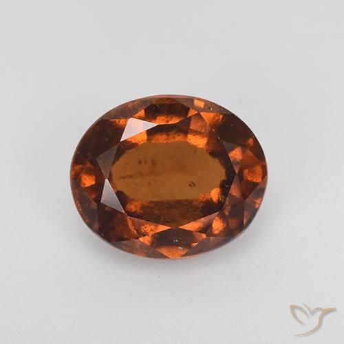 2.43ct Натуральный Янтарный Апельсин Гранат Гессонит, Овал, VS-SI