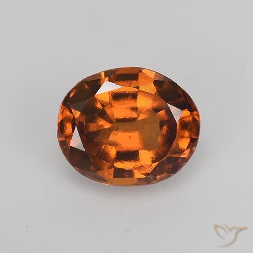 1.75ct Натуральный Темно-оранжевый Гранат Гессонит, Овал, VVS-VS