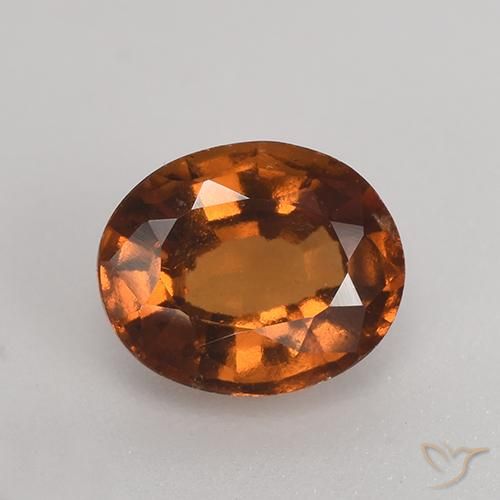1.38ct Натуральный Средне-темно-оранжевый Гранат Гессонит, Овал, Чистота VS