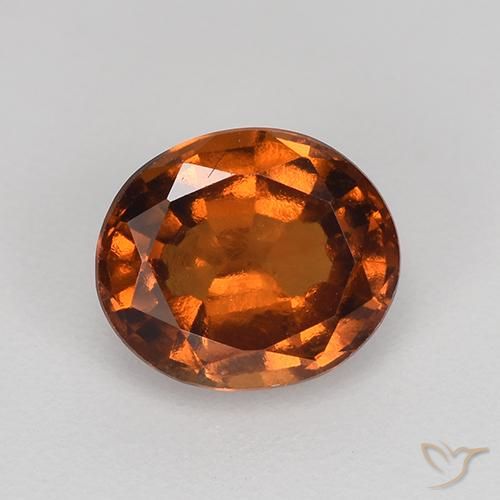 1.45ct Натуральный Средне-темно-оранжевый Гранат Гессонит, Овал, Чистота VS