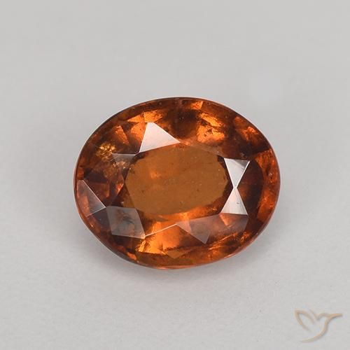 1.15ct Натуральный Темно-оранжевый Гранат Гессонит, Овал, Чистота VS