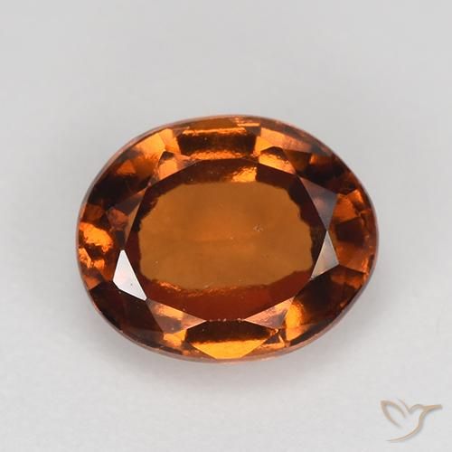 1.68ct Натуральный Янтарный Апельсин Гранат Гессонит, Овал, Чистота VS