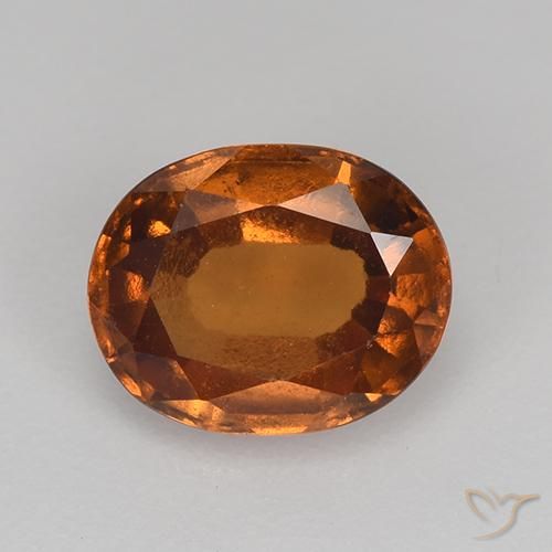 1.60ct Натуральный Средний апельсин Гранат Гессонит, Овал, Чистота VS