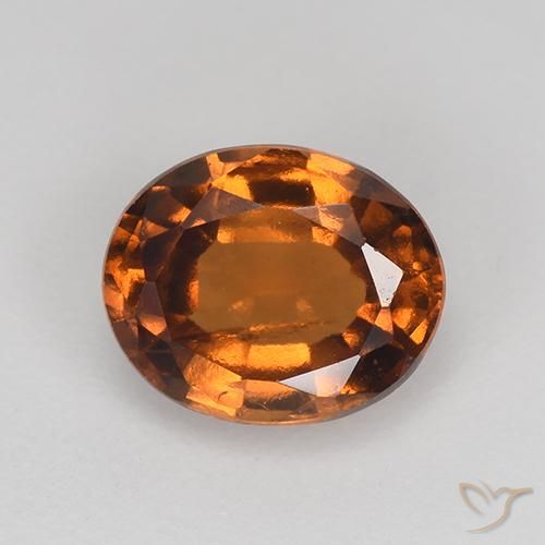 1.35ct Натуральный Средне-темно-оранжевый Гранат Гессонит, Овал, Чистота VS