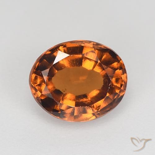 1.48ct Натуральный Средне-темно-оранжевый Гранат Гессонит, Овал, Чистота VS