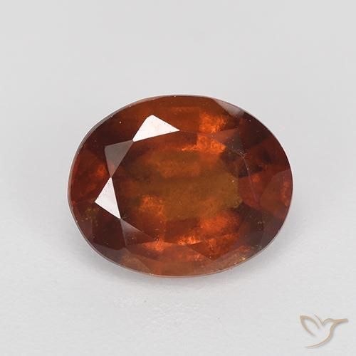 2.10ct Натуральный Темно-оранжевый Гранат Гессонит, Овал, VS-SI