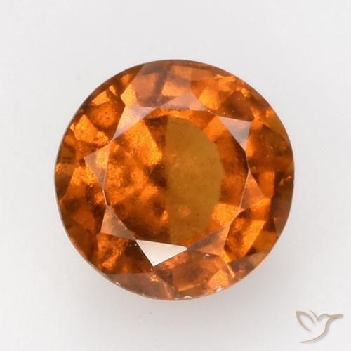 1.72ct Натуральный Темно-оранжевый Гранат Гессонит, Круглый, Чистота VS