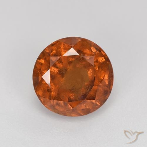 2.33ct Натуральный Янтарный Апельсин Гранат Гессонит, Круглый, VS-SI