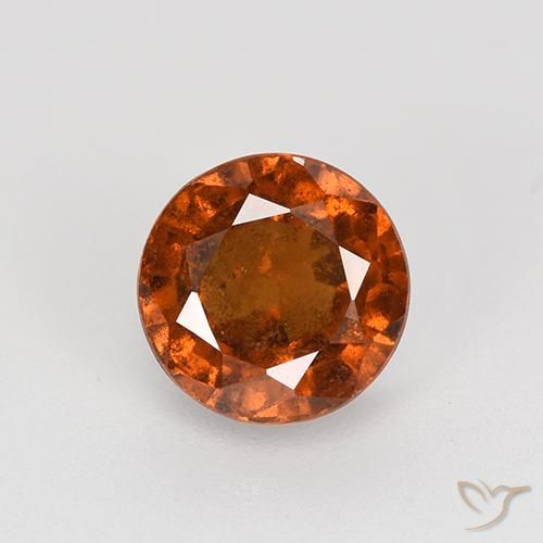 1.83ct Натуральный Красновато-оранжевый Гранат Гессонит, Круглый, VS-SI