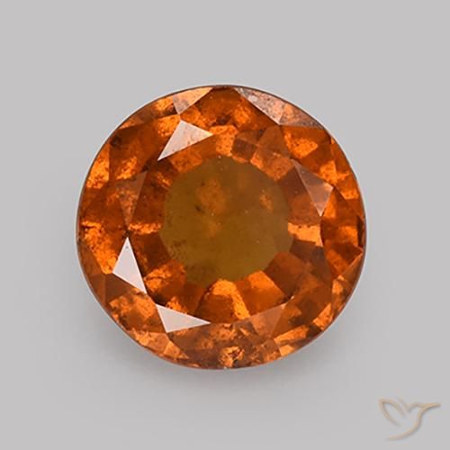 1.87ct Натуральный Красновато-оранжевый Гранат Гессонит, Круглый, Чистота VS