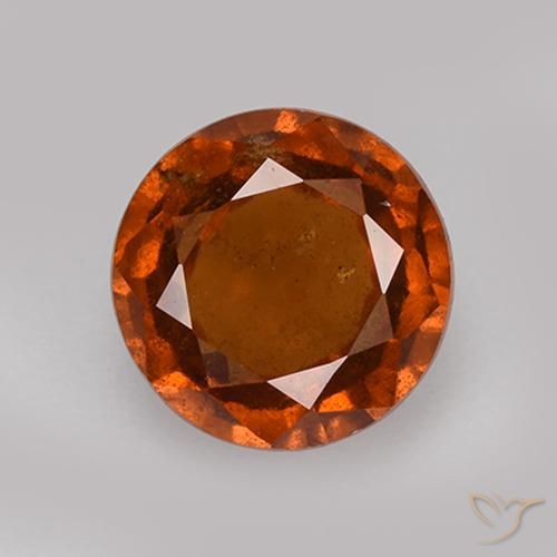 2.03ct Натуральный Темно-оранжевый Гранат Гессонит, Круглый, VS-SI