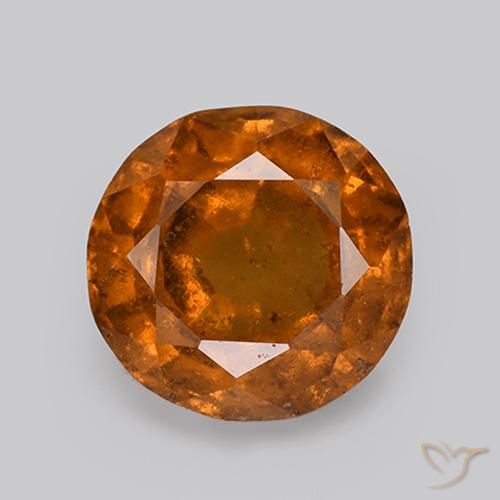2.60ct Натуральный Темно-оранжевый Гранат Гессонит, Круглый, VS-SI