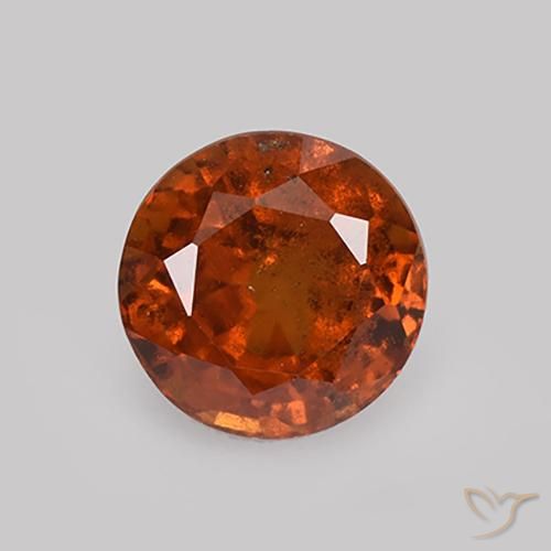 1.74ct Натуральный Янтарный Апельсин Гранат Гессонит, Круглый, VS-SI