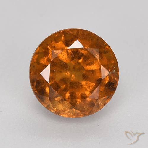 1.79ct Натуральный Темно-оранжевый Гранат Гессонит, Круглый, Чистота VS