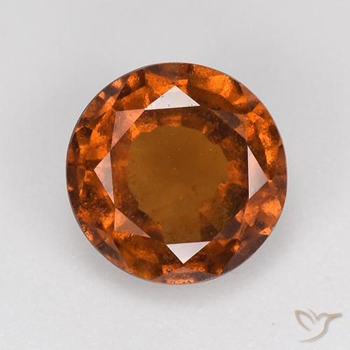 2.06ct Натуральный Темно-оранжевый Гранат Гессонит, Круглый, VS-SI