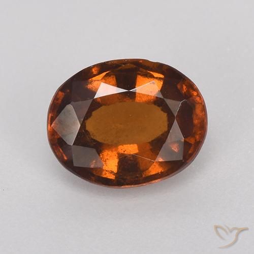 1.40ct Натуральный Янтарный Апельсин Гранат Гессонит, Овал, Чистота VS