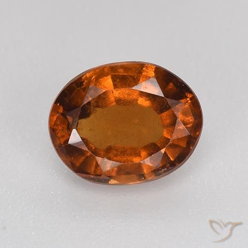 1.34ct Натуральный Темно-оранжевый Гранат Гессонит, Овал, VS-SI