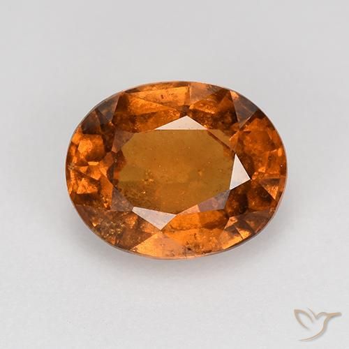 1.65ct Натуральный Янтарный Апельсин Гранат Гессонит, Овал, VS-SI