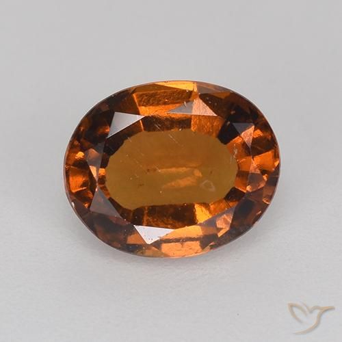 1.22ct Натуральный Средне-темно-оранжевый Гранат Гессонит, Овал, Чистота VS
