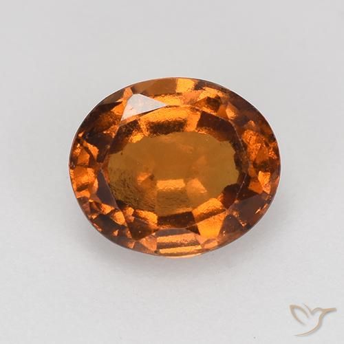 1.17ct Натуральный Средне-темно-оранжевый Гранат Гессонит, Овал, Чистота VS