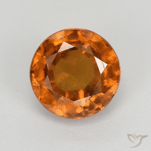 2.00ct Натуральный Темно-оранжевый Гранат Гессонит, Круглый, VS-SI
