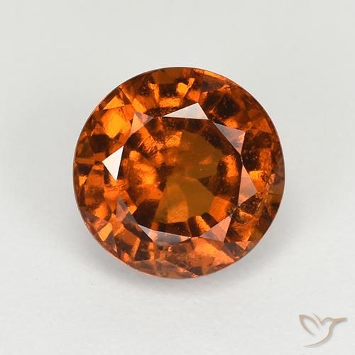 1.89ct Натуральный Темно-оранжевый Гранат Гессонит, Круглый, Чистота VS