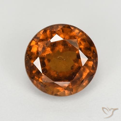 1.93ct Натуральный Темно-оранжевый Гранат Гессонит, Круглый, Чистота VS