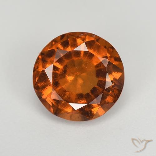 1.93ct Натуральный Темно-оранжевый Гранат Гессонит, Круглый, Чистота VS