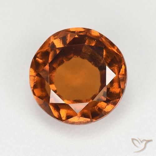 1.73ct Натуральный Янтарный Апельсин Гранат Гессонит, Круглый, VVS-VS