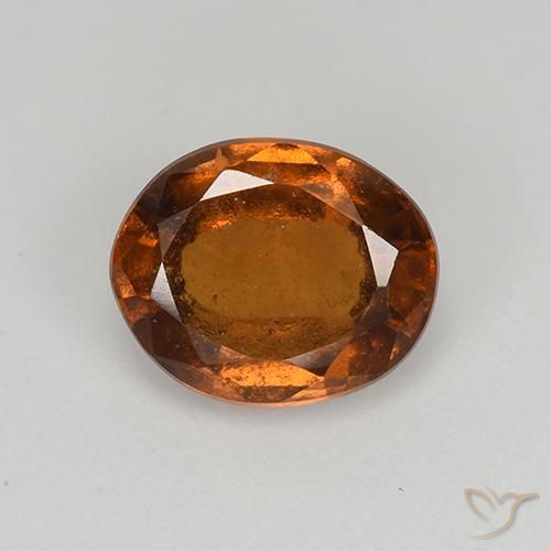 1.69ct Натуральный Средне-темно-оранжевый Гранат Гессонит, Овал, VS-SI