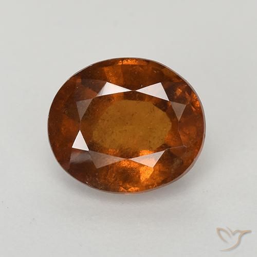 1.67ct Натуральный Темно-оранжевый Гранат Гессонит, Овал, VS-SI