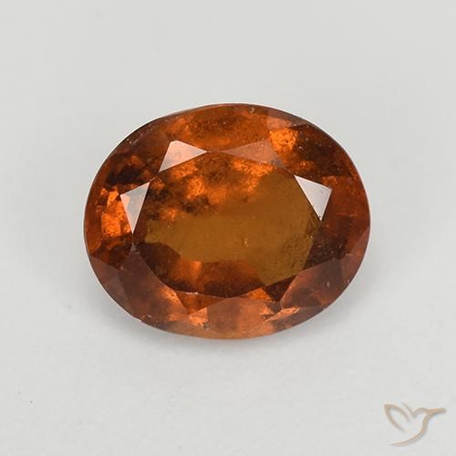 1.57ct Натуральный Темно-оранжевый Гранат Гессонит, Овал, VS-SI